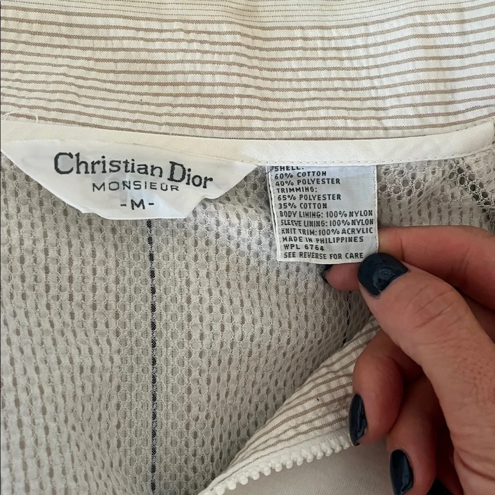 Vintage Christian Dior Monsieur zip up jacket Size M 80s High Fashion Designer - Picture 3 of 8